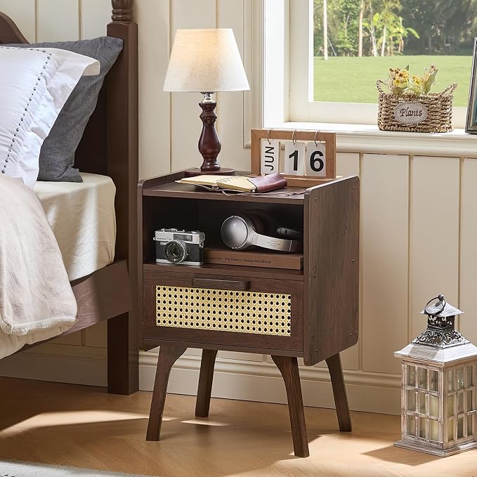 Lerliuo Rattan Nightstand, Bedside Table - Image 5