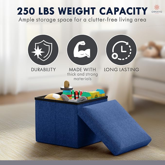 Ornavo Home Small Storage Ottoman, - Image 7