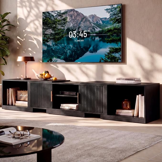 IRONCK TV Stand for 55-80 Inches TVs, Extendable Corner Entertainment Center by IRONCK