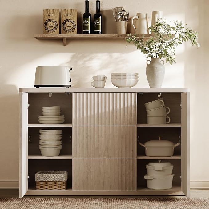 SICOTAS Buffet Cabinet with Storage 54.7" Large Modern Accent Storage Cabinet - Image 7