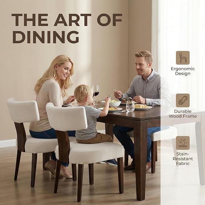 VESCASA Upholstered Farmhouse Dining Chairs - Image 2