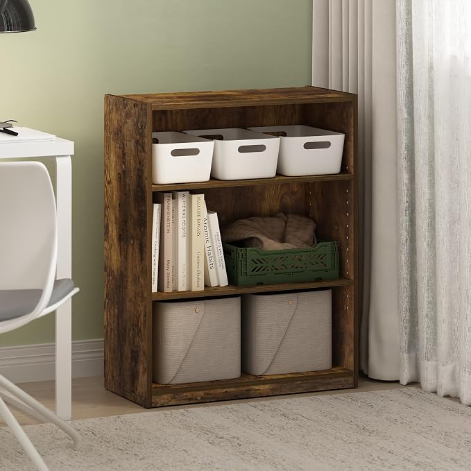 Furinno GEHRY Book Shelf, 3-Tier Small Bookshelf, Bookcase - Image 2