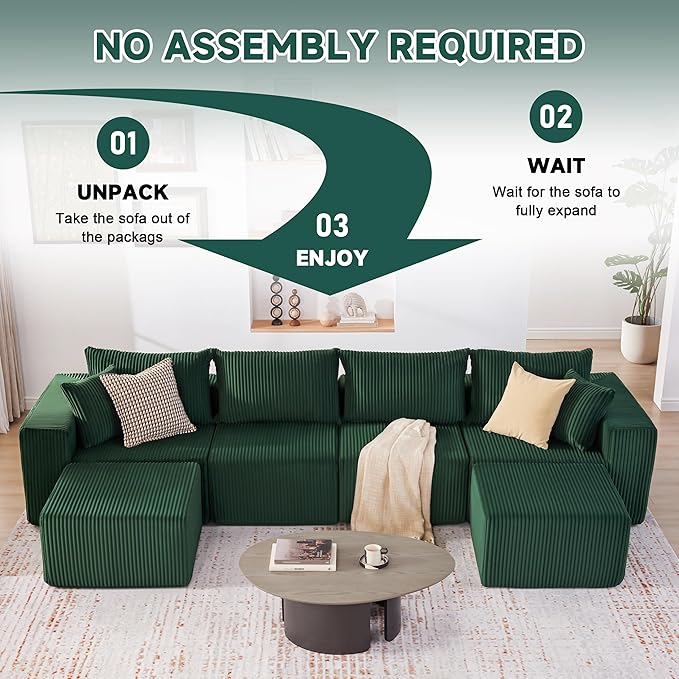 Weture 135.4" Cloud Couch Sectional, Modular Sectional Sofa - Image 5