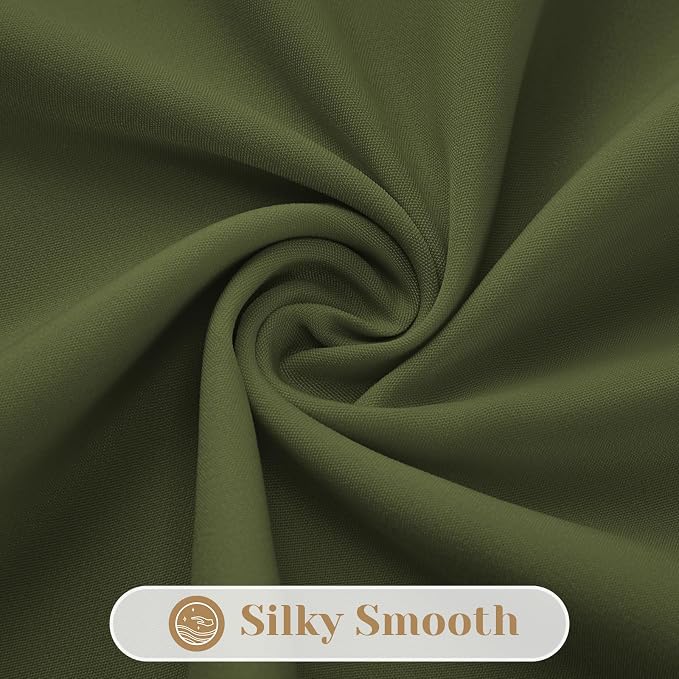 HOMEIDEAS Non-See-Through Olive Green Privacy Sheer Kitchen Curtains, 30 X 24 - Image 6