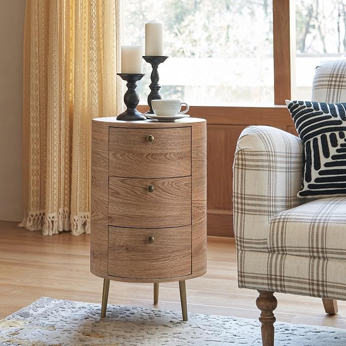 HULALA HOME Round End Table by HULALAHOME