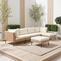 VINGLI 6-Piece Patio Furniture Set, All-Weather Wicker Outdoor Sectional Sofa by VINGLI