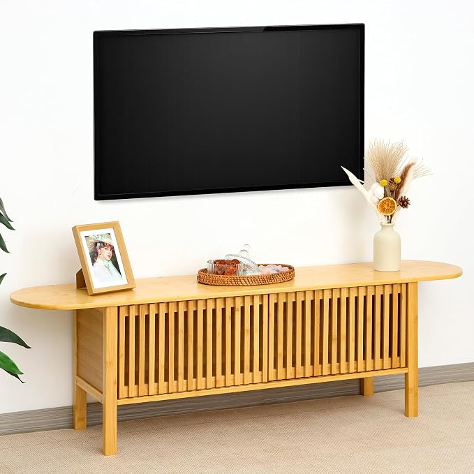 Bamboo TV Stand for TVs up to 65", Accent Entertainment Center by MordchilHF