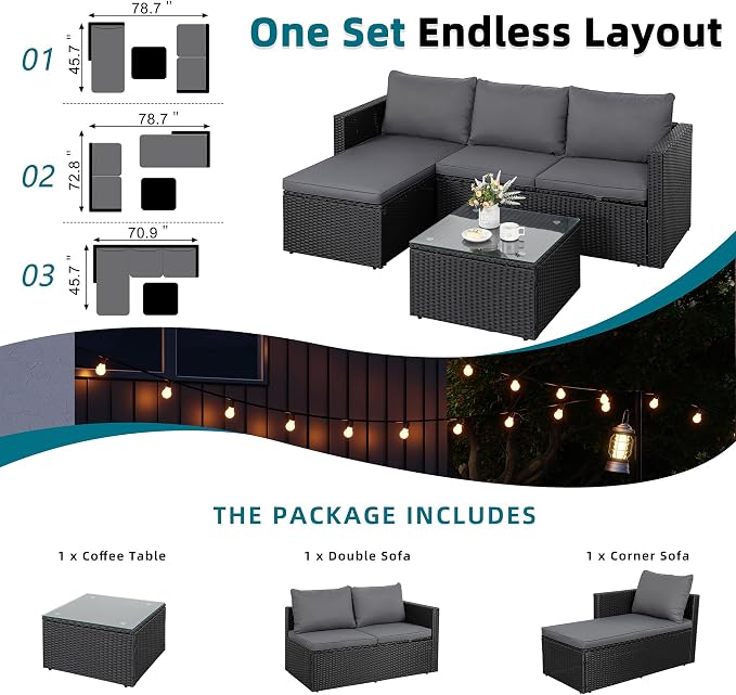 SUNLEI 4-Piece Patio Furniture Set - Image 6