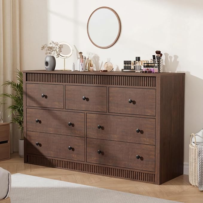 GarveeHome 7 Drawer Dresser for Bedroom, Modern Long Storage Dresser Organizer by GarveeHome
