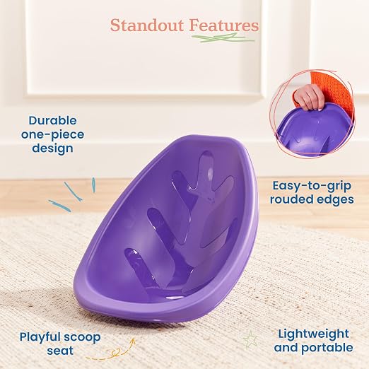 ECR4Kids Plastic Leaf Scoop Floor Rocker Seat, Classroom Furniture - Image 4