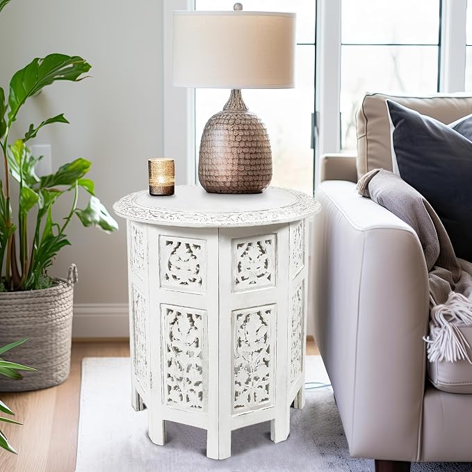 COTTON CRAFT Solid Wood Accent End Table - Image 4
