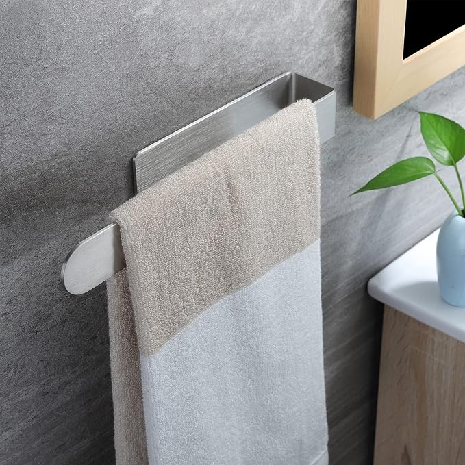 Taozun Towel Holder 11.8 Inch Brushed Hand Towel Rack Bathroom Towel Bar - Image 3