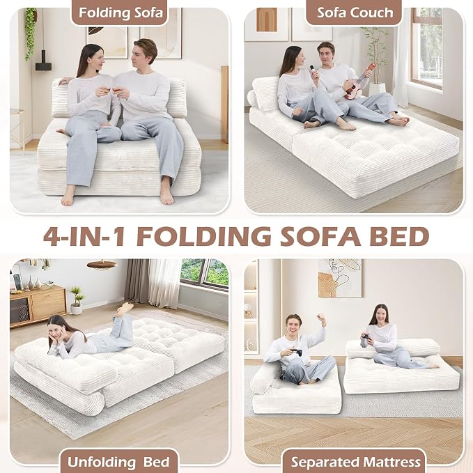 Folding Sofa Bed, Convertible Sleeper Chair - Image 8