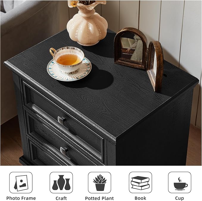 SAVOR LIFE Farmhouse Nightstand Set of 2, Rustic Couch End Table - Image 8