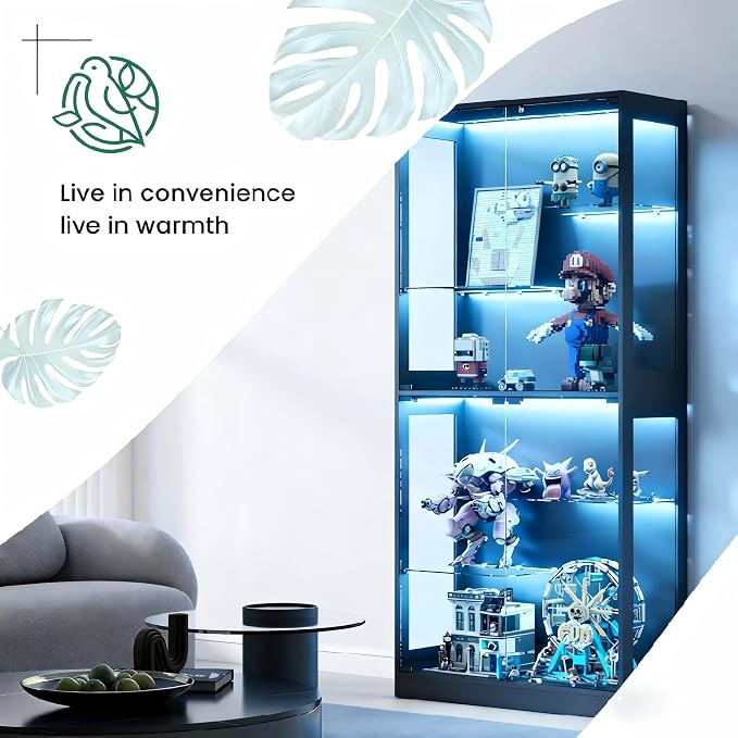 Lamtor 69-Inch Glass Display Cabinet - Image 8