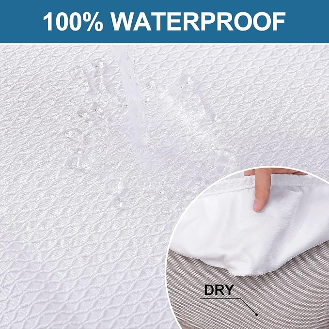 Smiry Waterproof Seat Covers for Dining Room Chairs Set of 6, Stretch Jacquard - Image 3