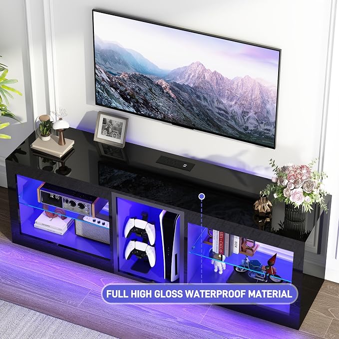71in Large LED TV Stands W/Power Outlet - Image 9