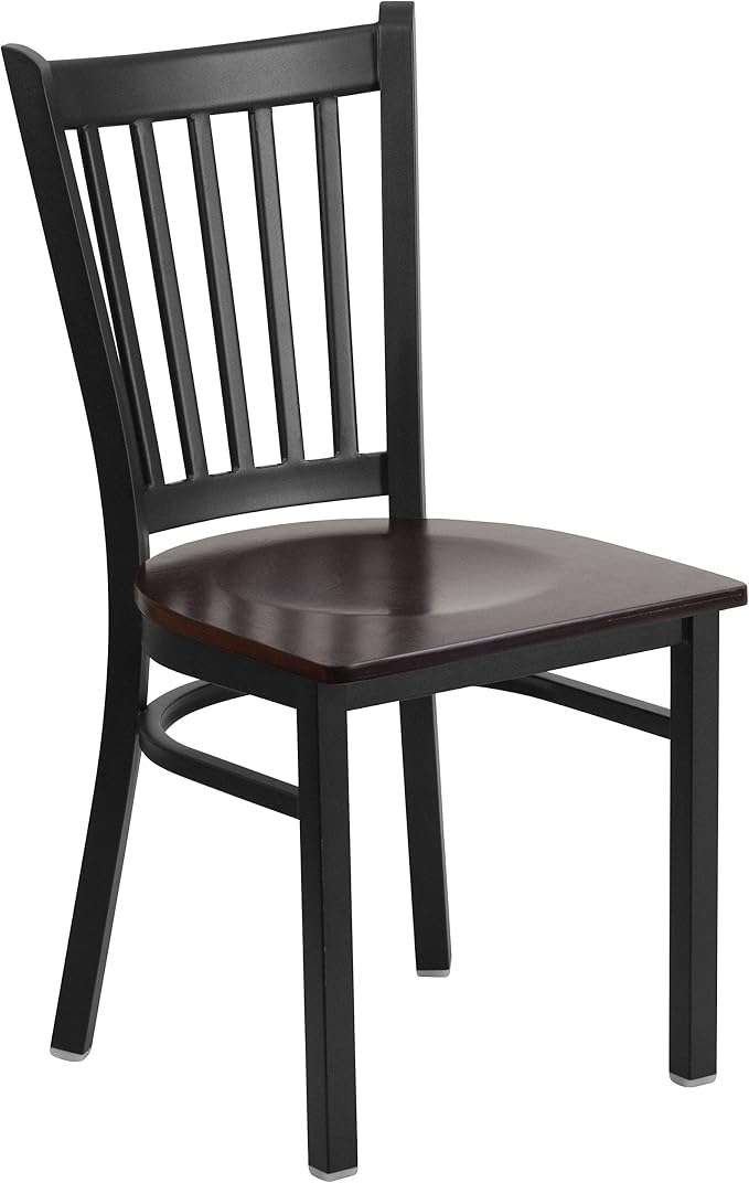 Flash Furniture HERCULES Series Black Vertical Back Metal Restaurant Chair by FlashFurniture