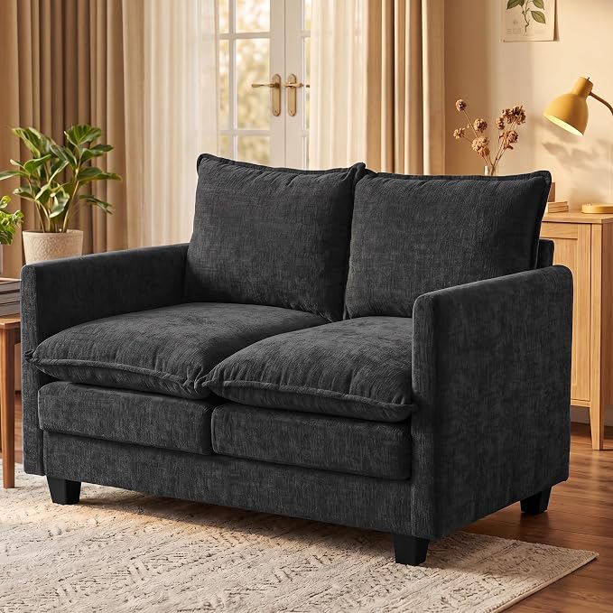Loveseat Sofa with Cloud 3-Layer Cushion & 27" Deep Seat, Modern Small Couch No by KeepYoungJoyFitYourFlow
