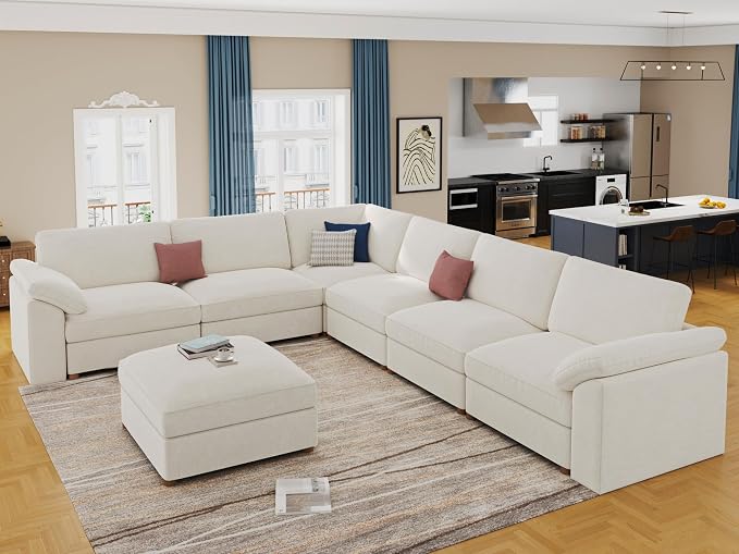 EASE MOOSE Sectional Modular Sofa, Luxury FSC Certified Chenille Comfty Deep - Image 4