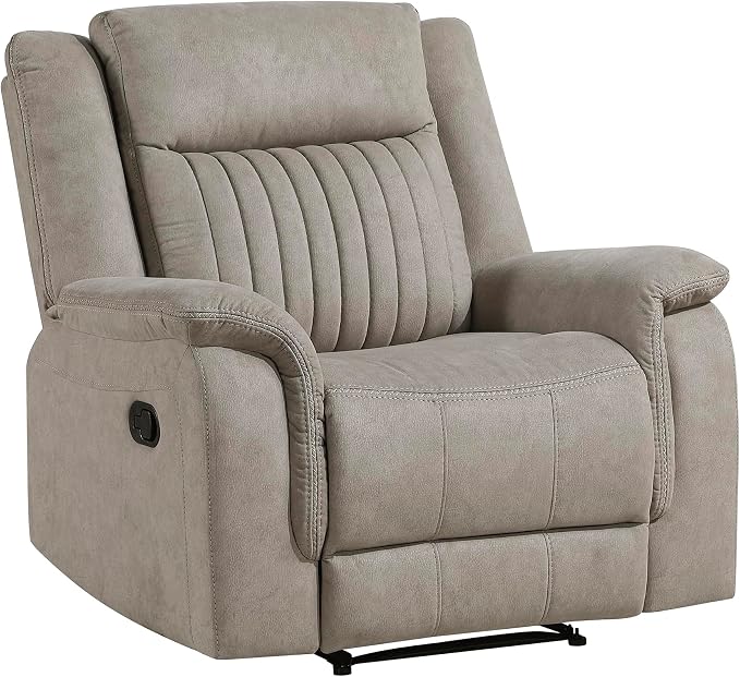 Lexicon Manual Recliner Chair, Polished Microfiber Reclining Sofa Chair - Image 10