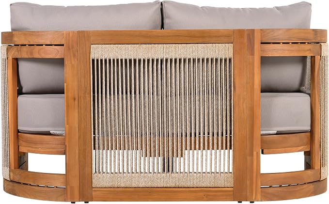 VilroCaz 4-Piece Patio Conversation Set, All Weather Sectional Sofa Set w/ 2 - Image 7