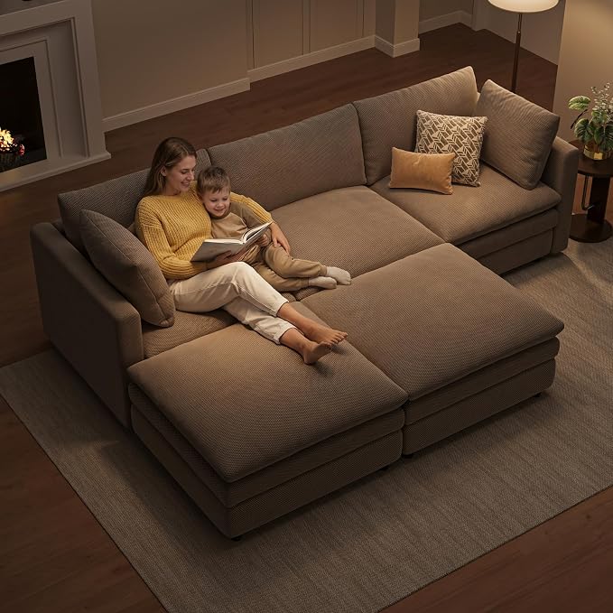 97" Cloud Couches for Living Room, 29.1" Deep Seat Modular Sectional Sofa - Image 5