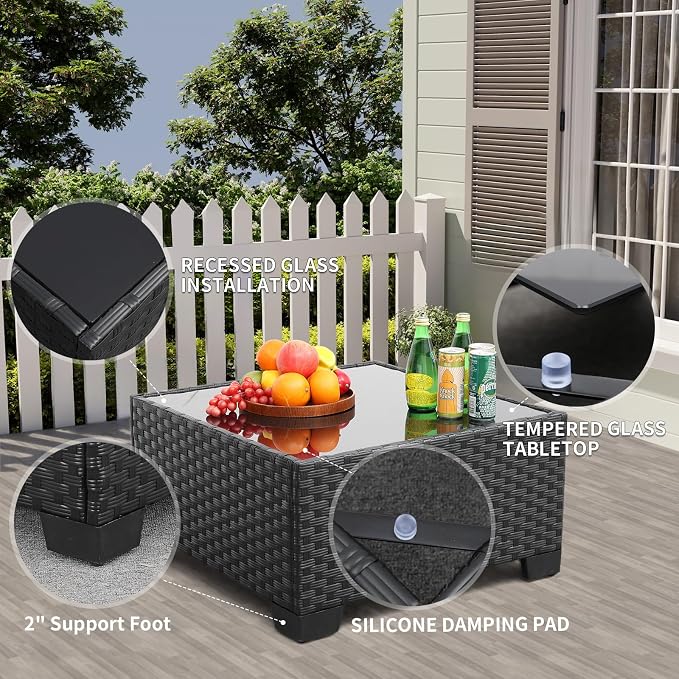 Rattaner Patio Sectional 6 Pieces All-Weather Wicker Patio Furniture Set - Image 5