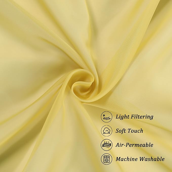 Chyhomenyc Mustard Yellow Sheer Valances - Image 4