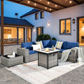 ovios 7 Pieces Patio Furniture Set, Outdoor Wicker Sectional Sofa by OVIOS
