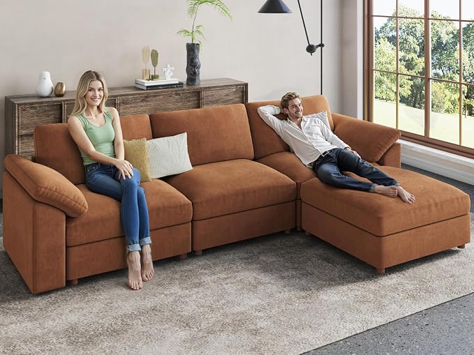 EASE MOOSE Sectional Modular Sofa, Oversized L Shape Sectional Couch Wide Deep - Image 6