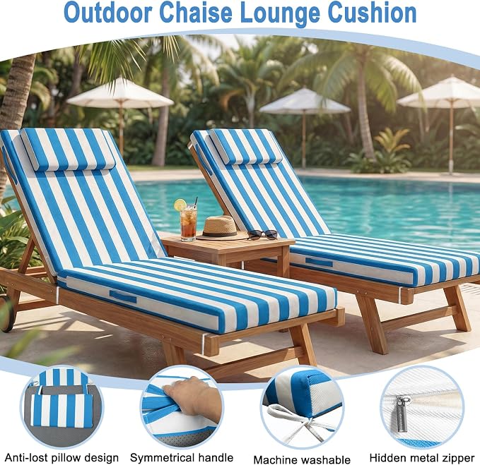 Outdoor Lounge Chair mat, 72 inches x 21 inches, Waterproof Chaise Lounge - Image 5
