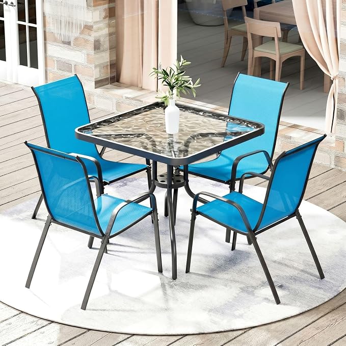 Arlopu 5 Piece Outdoor Patio Dining Set, Porch Furniture by Arlopu