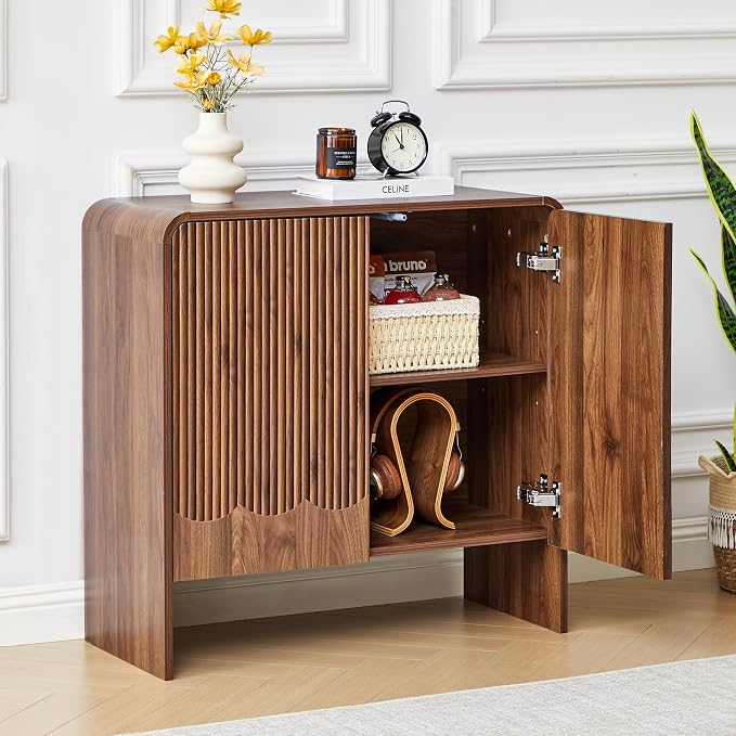 FurSch Fluted Sideboard Buffet Cabinet, Mid Century Modern Storage Cabinet - Image 5
