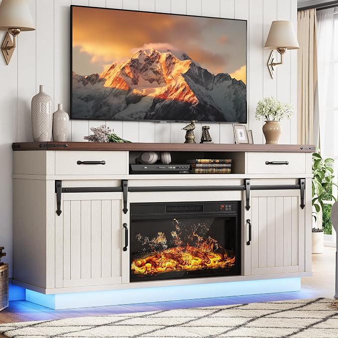 Jocoevol Fireplace TV Stand for TVs up to 65", Electric Fireplace by JOCOEVOL