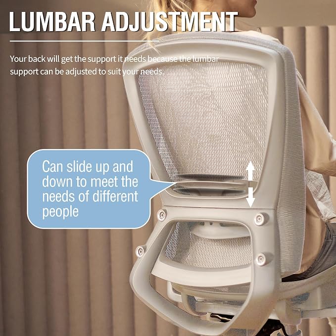 ELABEST Mesh Office Chair, Ergonomic Computer Desk Chair, Sturdy Task Chair- - Image 7