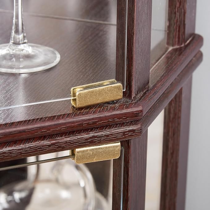 Corner Curio Cabinet, 150lbs Heavy Duty Glass Display Cabinet - Image 3