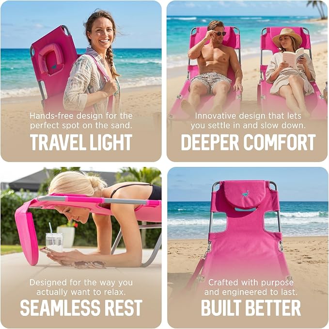 Ostrich the Original Chaise 72 x 22 Inch Lounge Portable Reclining Lounger - Image 7