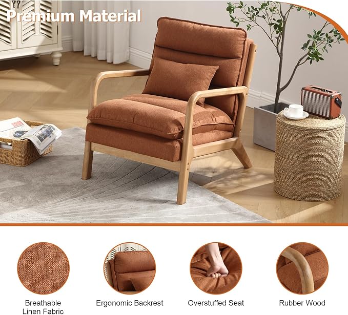 INZOY Mid Century Modern Accent Chair - Image 5