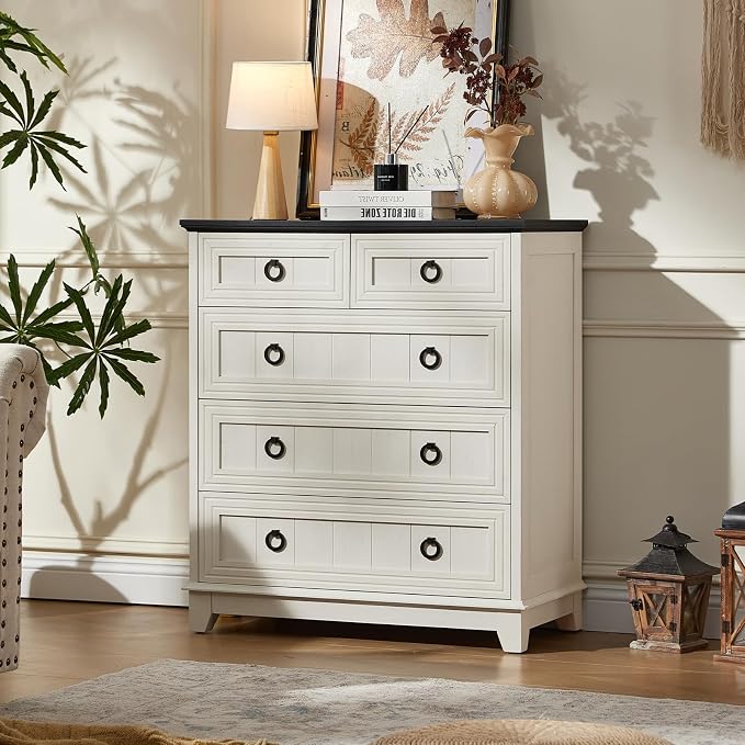 Joaxswe Farmhouse 5 Drawer Dresser by Joaxswe