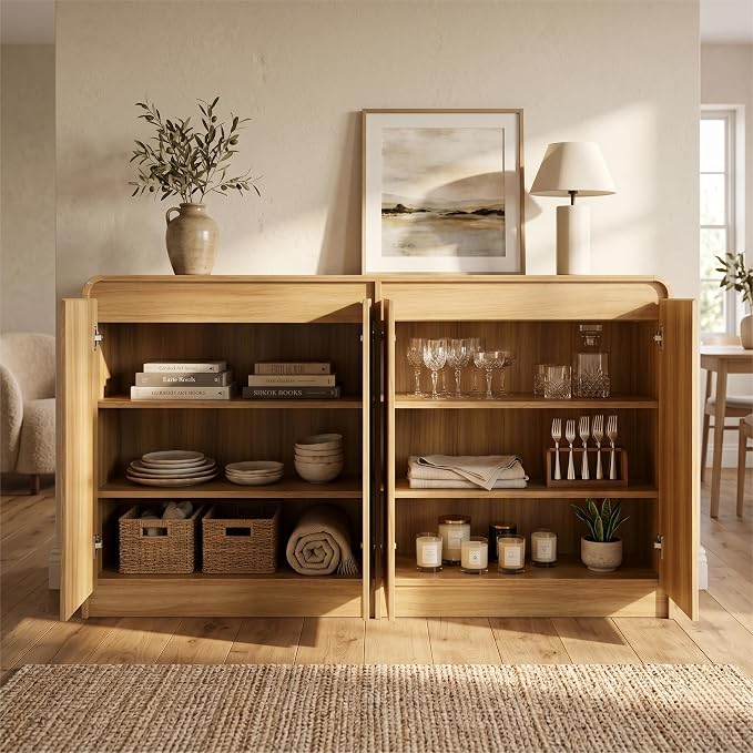 FURSUN 61" Modern Fluted Sideboard - Image 3