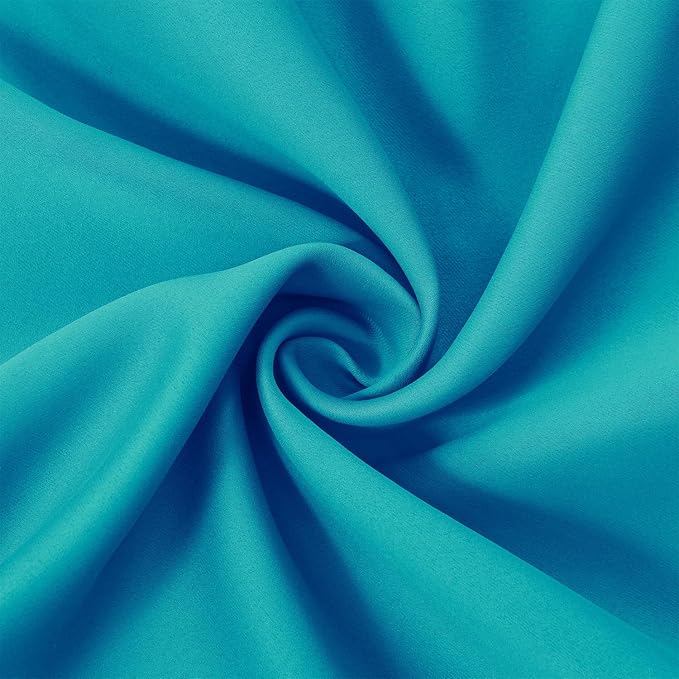 LEMOMO Teal/Turquoise Blackout Curtains/42 x 63 Inch Length Kids Curtains/Set - Image 5