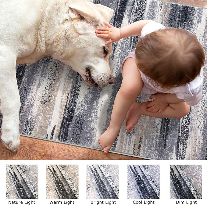 Lansny Modern Abstract Runner Rug 2.6x18 - Image 3