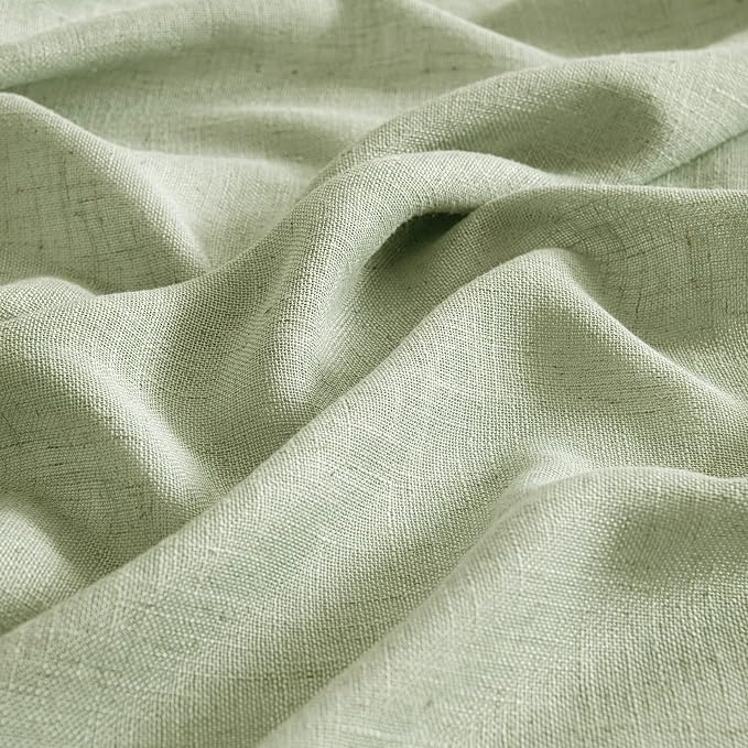 MIULEE Sage Green Kitchen Curtains 36 Inch Length 2 Panels, Soft Thick Linen - Image 6