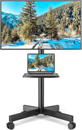 Rolling TV Stand with Shelf for 23-65 inch TVs up to 88lbs, Portable Mobile TV by Rfiver