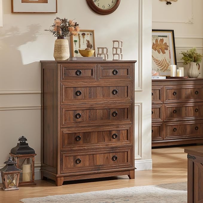 Joaxswe Farmhouse 6 Drawer Dresser - Image 7