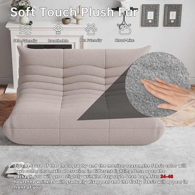 WHGBJA Bean Bag Chairs for Adults, Memory Foam Couch Loveseat Sofa Chair - Image 3
