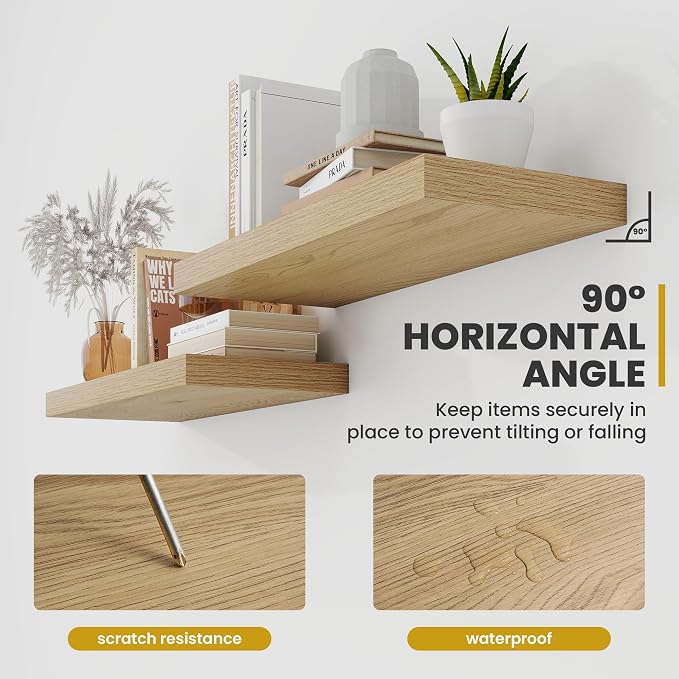 Acovy 55 Inch Floating Shelves, 9.3" Deep Floating Shelf Wall Mounted, Rustic - Image 5