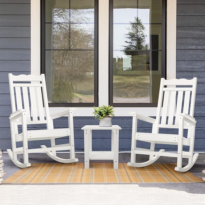 Stoog Set of 2 Outdoor Rocking Chairs, HIPS Plastic Porch Rocker - Image 8