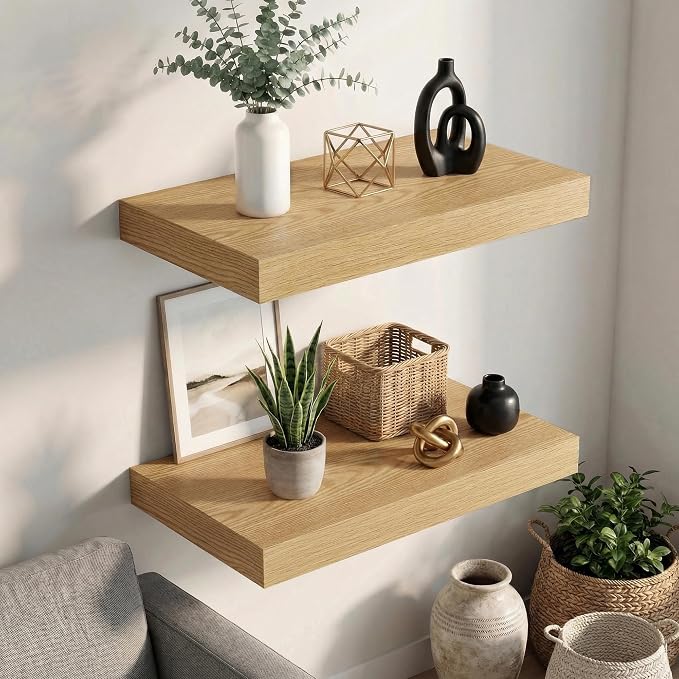 Dreamland Floating Shelves 24inch, 2 Pack Rustic Wooden Wall Shelves, Wall - Image 6